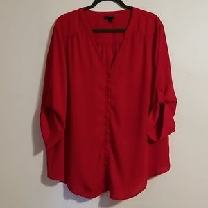 Plus Sized: Red Torried Blouse